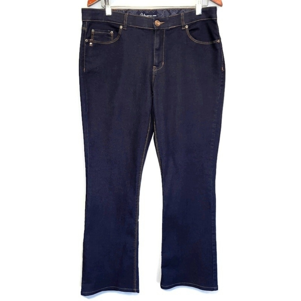 Reitmans Bootcut Stretch Denim Jeans Dark Blue Wash Womens Size 13